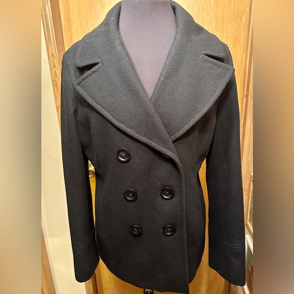 Michael Michael Kors black pea coat size large - Picture 3 of 13